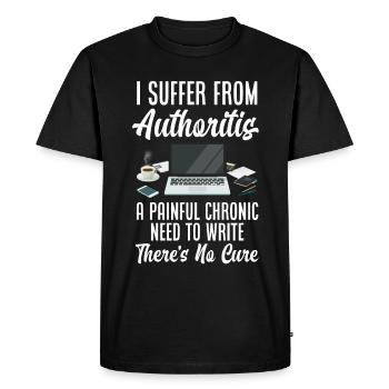 Auteur Auteur Drôle Auteur Cadeau - T-shirt Premium bio Homme - noir - Devant - Nico (187cm)