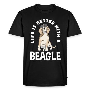 Drôle de cadeau Beagle - T-shirt Premium bio Homme - noir - Devant - Nico (187cm)