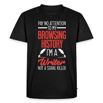 Auteur Auteur Drôle Auteur Cadeau - T-shirt Premium bio Homme - noir - Devant - Nico (187cm)