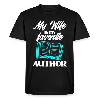 Author Author Funny Author Gift - Men's Premium Organic T-Shirt - black - Front - Nico (187cm)