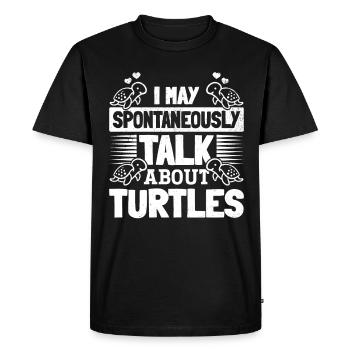 Cute sea turtle - I may spontaneously about - Men's Premium Organic T-Shirt - black - Front - Nico (187cm)