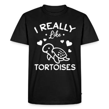 Amoureux des tortues Tortue douce que j’aime - T-shirt Premium bio Homme - noir - Devant - Nico (187cm)
