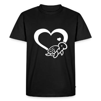 Cœur de tortue Cœur de tortue, mignon - T-shirt Premium bio Homme - noir - Devant - Nico (187cm)