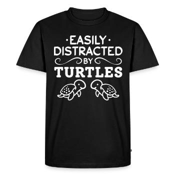 Les amoureux des tortues de mer qui s’installent facilement - T-shirt Premium bio Homme - noir - Devant - Nico (187cm)