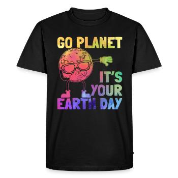 Earth Day Dabbing Earth Day - Go Planet It's - Men's Premium Organic T-Shirt - black - Front - Nico (187cm)