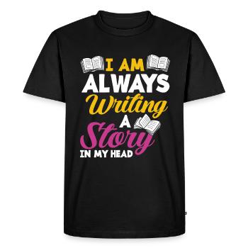 Author Author Funny Author Gift - Men's Premium Organic T-Shirt - black - Front - Nico (187cm)