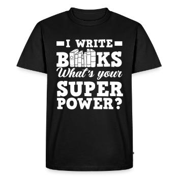 Author Author Funny Author Gift - Men's Premium Organic T-Shirt - black - Front - Nico (187cm)