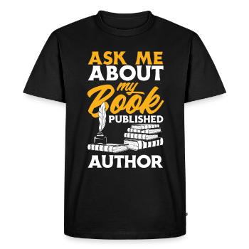 Author Author Funny Author Gift - Men's Premium Organic T-Shirt - black - Front - Nico (187cm)