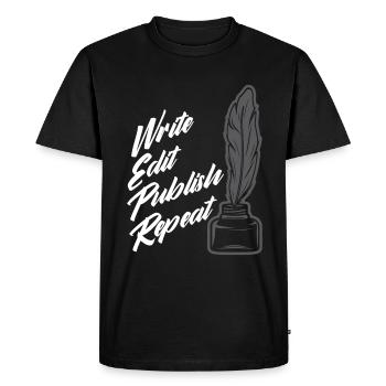Author Author Funny Author Gift - Men's Premium Organic T-Shirt - black - Front - Nico (187cm)