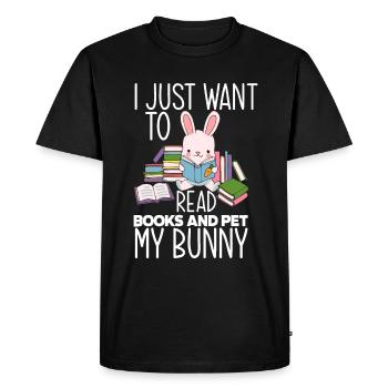 Rabbit Rabbit Pet Rabbit Book Read Gift - Men's Premium Organic T-Shirt - black - Front - Nico (187cm)