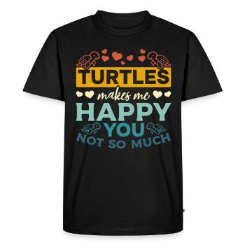 Turtles don't make me so happy - - Men's Premium Organic T-Shirt - black - Front - Nico (187cm)
