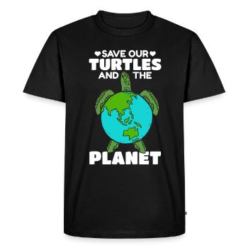Journée de la tortue de mer : je sauve notre - T-shirt Premium bio Homme - noir - Devant - Nico (187cm)