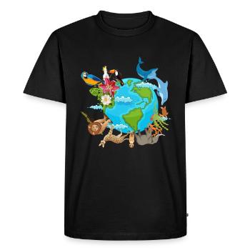 Journée des animaux Sauver les animaux Terre Amoureux des animaux - T-shirt Premium bio Homme - noir - Devant - Nico (187cm)