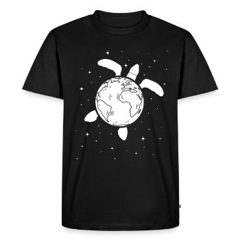 Tortue Terre Tortue de mer Planète I Jour - T-shirt Premium bio Homme - noir - Devant - Nico (187cm)