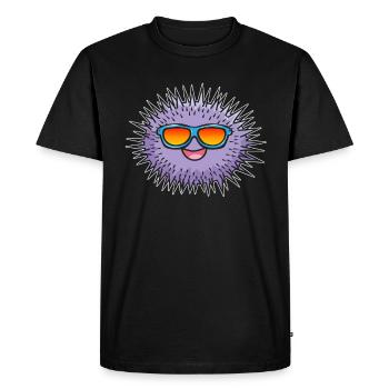 Funny sea urchin with sunglasses Funny sea urchin - Men's Premium Organic T-Shirt - black - Front - Nico (187cm)