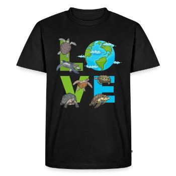 LOVE Tortues Jour de la Terre Tortue Environnement Économisez - T-shirt Premium bio Homme - noir - Devant - Nico (187cm)