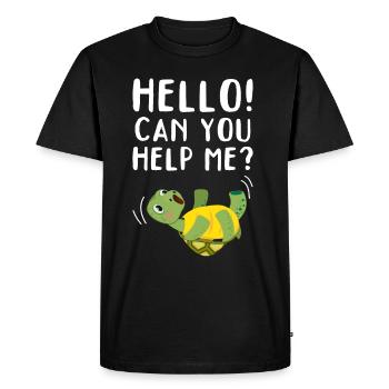 Turtle Funny Turtle Lover - Can you help me? - Men's Premium Organic T-Shirt - black - Front - Nico (187cm)