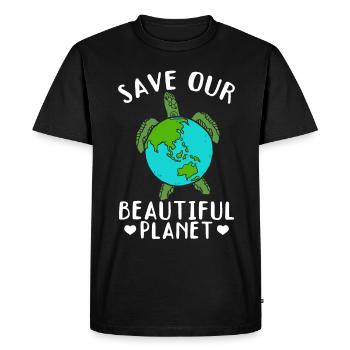 Save the turtles Save our beautiful - Men's Premium Organic T-Shirt - black - Front - Nico (187cm)