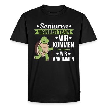 Équipe de randonnée des aînés Équipe de randonnée des retraités - T-shirt Premium bio Homme - noir - Devant - Nico (187cm)