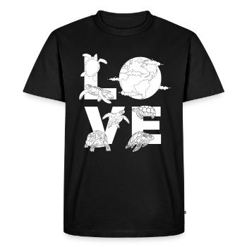 LOVE Tortues & Tortues Love Earth Day Save The - T-shirt Premium bio Homme - noir - Devant - Nico (187cm)