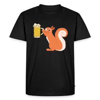 Squirrel, funny squirrel, squirrel - Men's Premium Organic T-Shirt - black - Front - Nico (187cm)