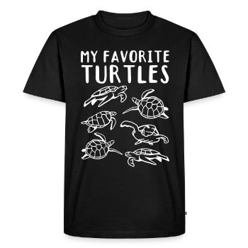 Tortues de mer Tortues d’eau Douceur - T-shirt Premium bio Homme - noir - Devant - Nico (187cm)