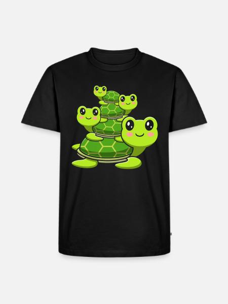 Stacked turtles, cute turtles, - Men's Premium Organic T-Shirt - black