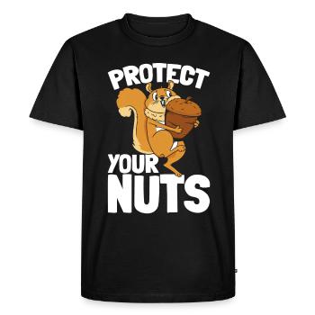 Amateurs d’écureuils - Protégez vos noix - - T-shirt Premium bio Homme - noir - Devant - Nico (187cm)