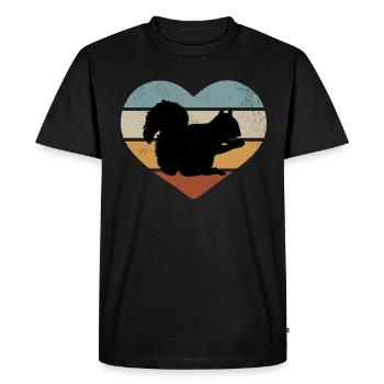 Squirrel lover, cute - Men's Premium Organic T-Shirt - black - Front - Nico (187cm)