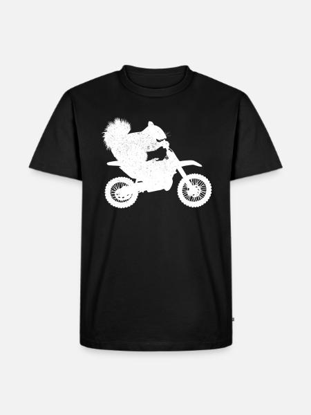 Funny Squirrel Dirtbike Motocross Funny - Men's Premium Organic T-Shirt - black