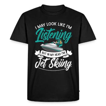 Jet Ski Holiday Summer Water Sports Cool Gift - Men's Premium Organic T-Shirt - black - Front - Nico (187cm)