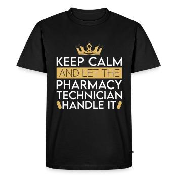 Technicien en pharmacie Technicien en pharmacie Cadeau - T-shirt Premium bio Homme - noir - Devant - Nico (187cm)