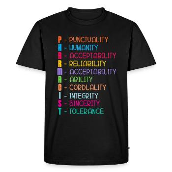Technicien en pharmacie Technicien en pharmacie Cadeau - T-shirt Premium bio Homme - noir - Devant - Nico (187cm)