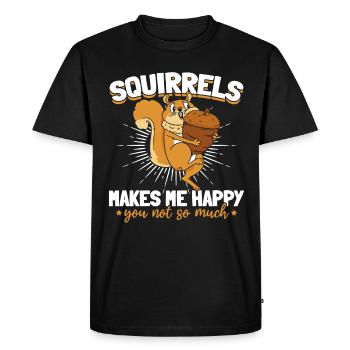 Squirrel doesn't make me so happy - - Men's Premium Organic T-Shirt - black - Front - Nico (187cm)