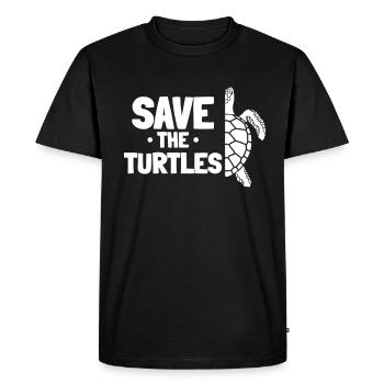 Amoureux des tortues pour le Jour de la Terre — - T-shirt Premium bio Homme - noir - Devant - Nico (187cm)