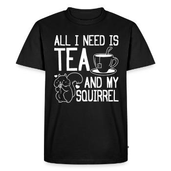 Squirrel lovers - All I need is - Men's Premium Organic T-Shirt - black - Front - Nico (187cm)