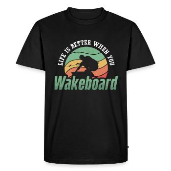 Wakeboard Wakeboarder Wakeboarding Wake Gift - Men's Premium Organic T-Shirt - black - Front - Nico (187cm)