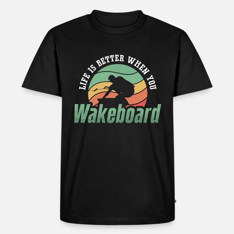 Wakeboard Wakeboarder Wakeboarding Wake Geschenk - Männer Premium Bio T-Shirt - Schwarz