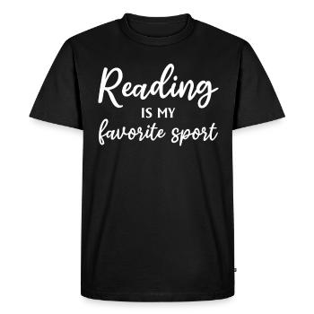 La lecture est mon sport préféré - Book Lover Book - T-shirt Premium bio Homme - noir - Devant - Nico (187cm)