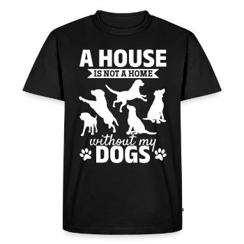 Propriétaire de chien Amoureux des chiens - Une maison n’est pas une maison - T-shirt Premium bio Homme - noir - Devant - Nico (187cm)