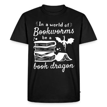 Drôle d’amoureux des livres - Dans un monde de rats de bibliothèque soyez un - T-shirt Premium bio Homme - noir - Devant - Nico (187cm)