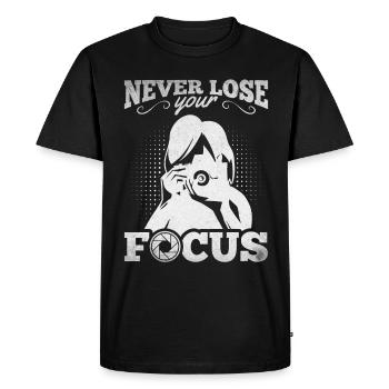 Photographe Appareil photo Drôle Photographe Ne jamais perdre - T-shirt Premium bio Homme - noir - Devant - Nico (187cm)
