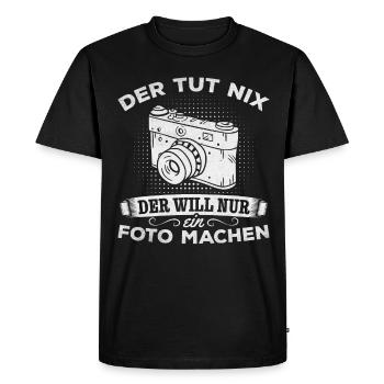 Photography He doesn't do anything he just wants a photo - Men's Premium Organic T-Shirt - black - Front - Nico (187cm)