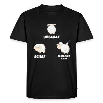 Photographe Sheep Unshaf Stung Sheep Drôle - T-shirt Premium bio Homme - noir - Devant - Nico (187cm)