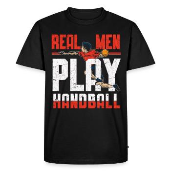 Joueurs de handball masculin Athlètes - T-shirt Premium bio Homme - noir - Devant - Nico (187cm)