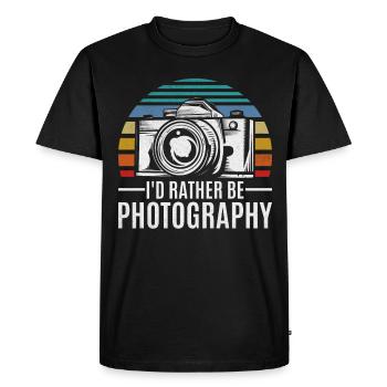 Photographe Photographe Je préfère - T-shirt Premium bio Homme - noir - Devant - Nico (187cm)