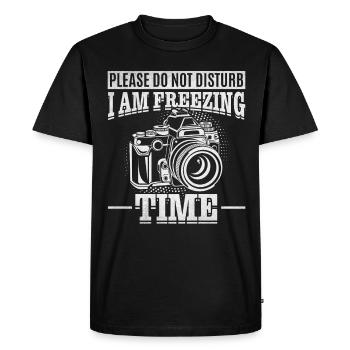 Please do not disturb I freeze time camera photographer - Men's Premium Organic T-Shirt - black - Front - Nico (187cm)