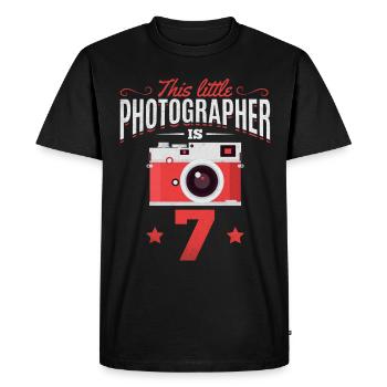 Photographie pour le 7ème anniversaire Ce petit - T-shirt Premium bio Homme - noir - Devant - Nico (187cm)