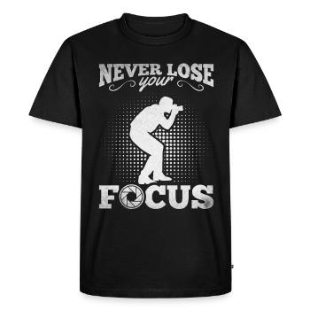 Les amateurs de photographie ne perdent jamais leur concentration - T-shirt Premium bio Homme - noir - Devant - Nico (187cm)
