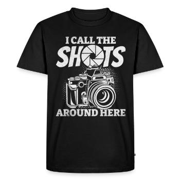 I call the shots here photo camera photographer - Men's Premium Organic T-Shirt - black - Front - Nico (187cm)